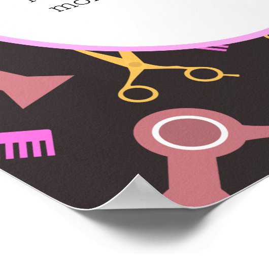 Hair Salon Poster schwarzer Hintergrund (Ecke)