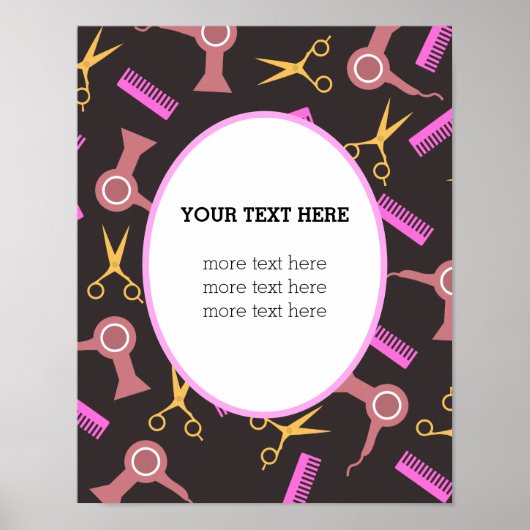 Hair Salon Poster schwarzer Hintergrund (Vorne)