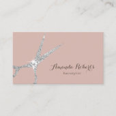 Hair Salon Silver Scissor Dusty Rose Appointment Terminkarte (Vorderseite)