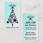 Hair salon styist holiday couon gift card xmas rabattkarte (Vorne/Hinten)