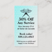 Hair salon styist holiday couon gift card xmas rabattkarte (Rückseite)
