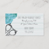 Hair salon styist holiday couon gift card xmas visitenkarte (Rückseite)