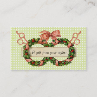 Hair salon stylist holiday coupon gift card xmas