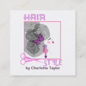 Hair Salon Stylist Personalisiert Quadratische Visitenkarte (Vorderseite)