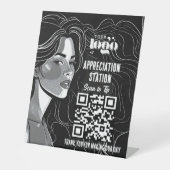 Hair Salon Tipp Jar/Wertungs-Station QR Code Sockelschild (Vorderseite)