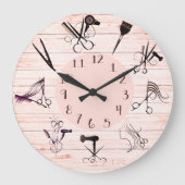 Hair Salon Wall Clock Große Wanduhr (Vorderseite)