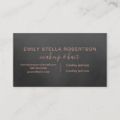 Hair-Script-Typografie Rose Gold Schwarz Aquarell Visitenkarte (Rückseite)