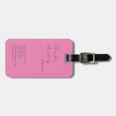 Hair stilvoll berufliche schlichte Rosa feminin Gepäckanhänger (Vorderseite horizontal)