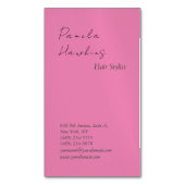 Hair stilvoll berufliche schlichte Rosa feminin Magnetische Visitenkarte (Vorderseite Vertikal)