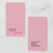 Hair stilvoll berufliche schlichte Rosa feminin Visitenkarte (Vorne/Hinten)