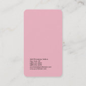 Hair stilvoll berufliche schlichte Rosa feminin Visitenkarte (Rückseite)