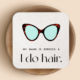 Hair Stylist 60's Retro Sonnenbrille Square B Quadratische Visitenkarte