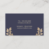 Hair Stylist Antique Gold Schere Luxus Damask Visitenkarte (Rückseite)