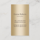 Hair Stylist Antique Gold Schere Luxus Salon Visitenkarte (Rückseite)