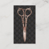 Hair Stylist Antique Rose Goldschere Lux Salon Visitenkarte (Vorderseite)