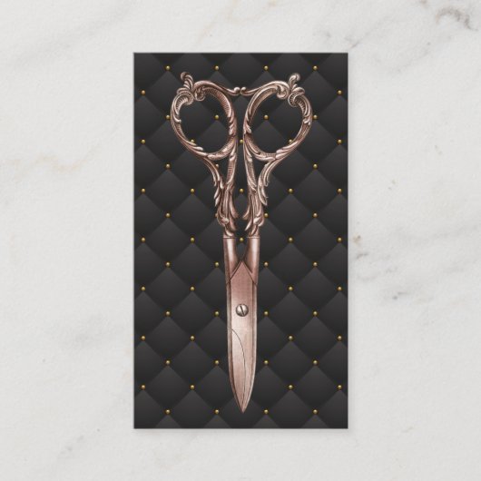 Hair Stylist Antique Rose Goldschere Lux Salon Visitenkarte (Vorderseite)