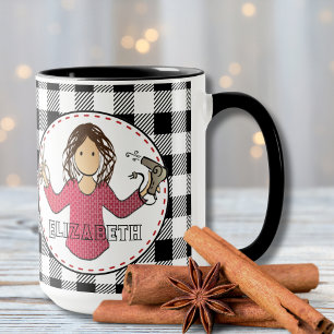 Hair Stylist Beautician Christmas Kariert Vielen D Tasse