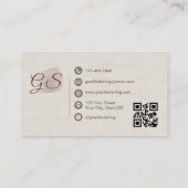 Hair Stylist Beige Linen Modern Elegant QR Code Visitenkarte (Rückseite)