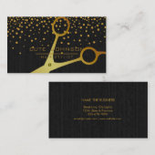 Hair Stylist Black Beruflich Fashion Gold Imitate Visitenkarte (Vorne/Hinten)