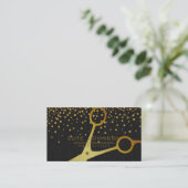 Hair Stylist Black Beruflich Fashion Gold Imitate Visitenkarte (Stehend Vorderseite)
