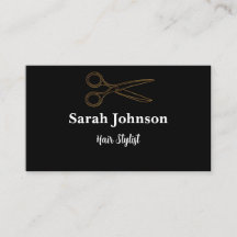 Hair Stylist Black Minimalistisch Typografy