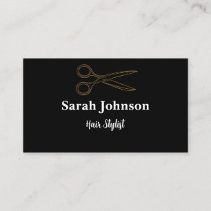 Hair Stylist Black Minimalistisch Typografy Visitenkarte