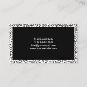 Hair Stylist Black & White Leopard Print Modern Visitenkarte (Rückseite)
