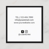 Hair Stylist Blumen Bobby Button Minimalistische R Quadratische Visitenkarte (Rückseite)