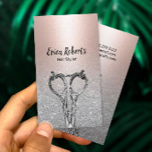 Hair Stylist Blush Rose Gold Silver Glitzer Visitenkarte