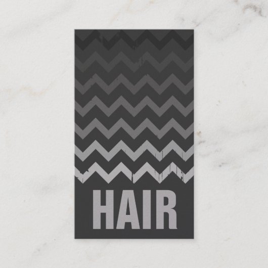 Hair Stylist Business Card - Cracked Gray Ombre Visitenkarte (Vorderseite)