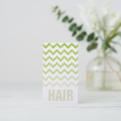 Hair Stylist Business Card - Cracked Green Ombre Visitenkarte (Stehend Vorderseite)
