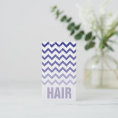 Hair Stylist Business Card - Cracked Indigo Ombre Visitenkarte (Stehend Vorderseite)