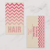 Hair Stylist Business Card - Cracked Pink Ombre Visitenkarte (Vorne/Hinten)
