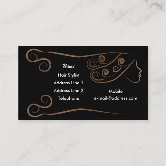 Hair Stylist Business Card Visitenkarte (Vorderseite)