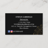 Hair Stylist Business Cards - Schwarzes Gold Scrip Visitenkarte (Rückseite)