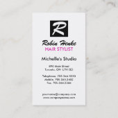 Hair Stylist Business Cards Visitenkarte (Rückseite)
