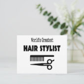 Hair Stylist Card Postkarte (Stehend Vorderseite)