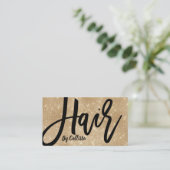 Hair Stylist Chic Gold Glitzer Moderne Typografie Visitenkarte (Stehend Vorderseite)