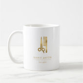 Hair Stylist Chic Gold Scissors Comb Kaffeetasse (Links)