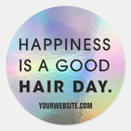 Hair Stylist Chic Modern Typografy Colorful Foil Runder Aufkleber