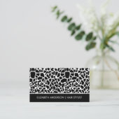 Hair Stylist Chic Pink Giraffe Animal Print Salon Visitenkarte (Stehend Vorderseite)