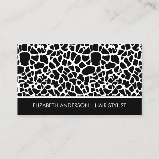 Hair Stylist Chic Pink Giraffe Animal Print Salon Visitenkarte (Vorderseite)