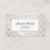 Hair Stylist Chic Silver Dots Eleganter Wäsche Visitenkarte (Vorderseite)