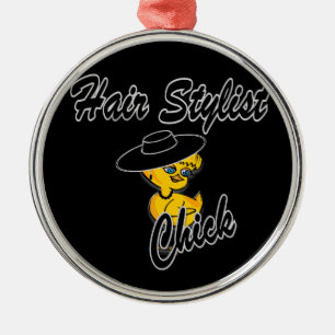 Hair Stylist Chick #4 Ornament Aus Metall
