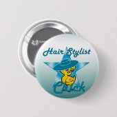 Hair Stylist Chick #7 Button (Vorne & Hinten)