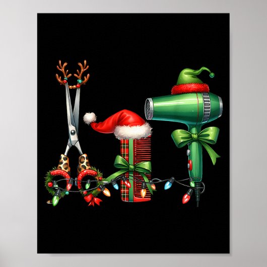 Hair Stylist Christmas Hairdresser Licensed Hairas Poster (Vorne)