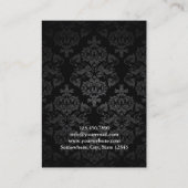 Hair Stylist Classy Dark Damask Salon Visitenkarte (Rückseite)