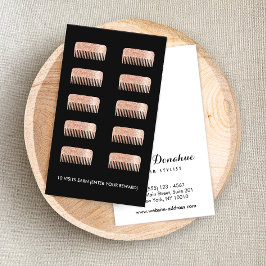 Hair Stylist Comb 10 Punch Customer Loyalty Card Treuekarte