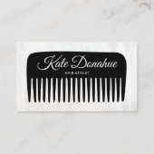 Hair Stylist Comb Beauty Salon Wood Business Card Visitenkarte (Vorderseite)