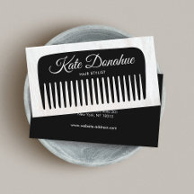 Hair Stylist Comb Beauty Salon Wood Business Card